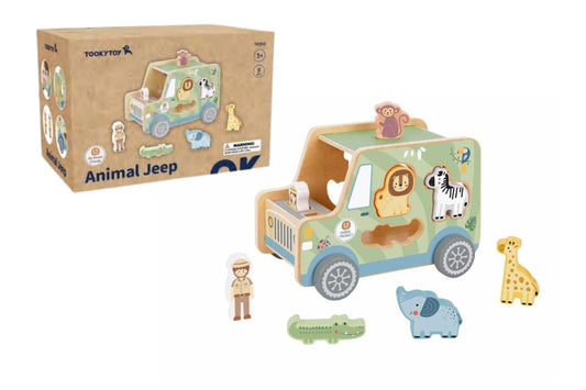 Kids Toy Chest Brand-Tooky Toy, Toys-Vehicles, X-FSC Certified MY FOREST FRIENDS ANIMAL JEEP