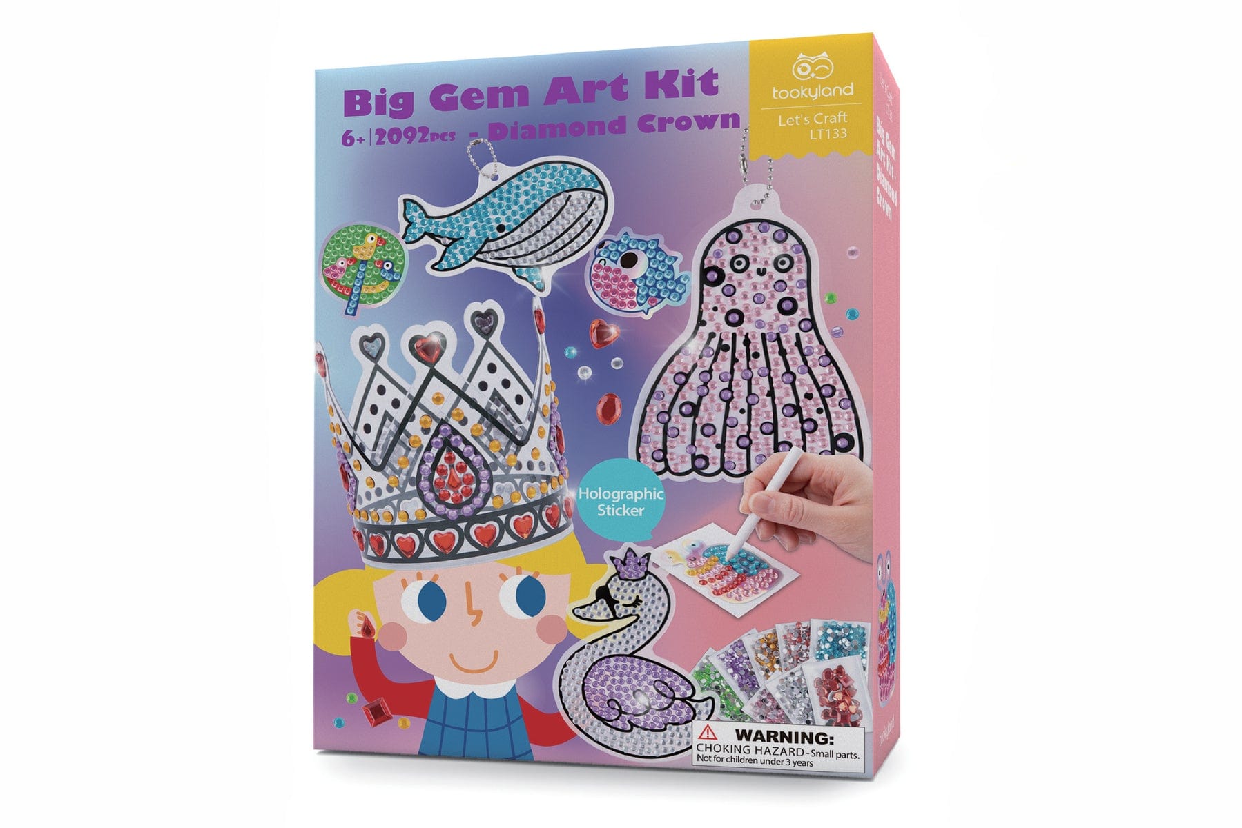 Kids Toy Chest Brand-Tookyland, Craft-Craft Kits DIAMOND CROWN - BIG GEM CRAFT KIT