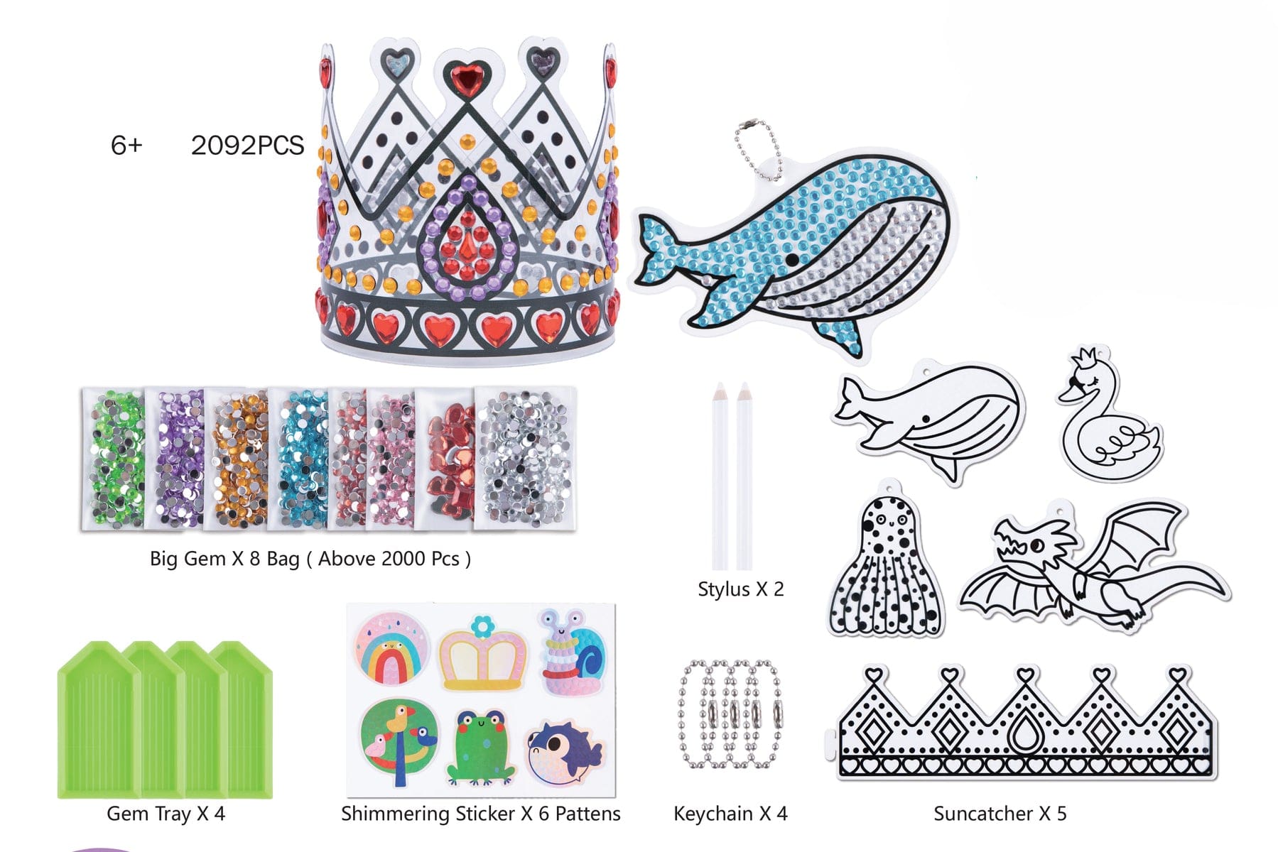 Kids Toy Chest Brand-Tookyland, Craft-Craft Kits DIAMOND CROWN - BIG GEM CRAFT KIT
