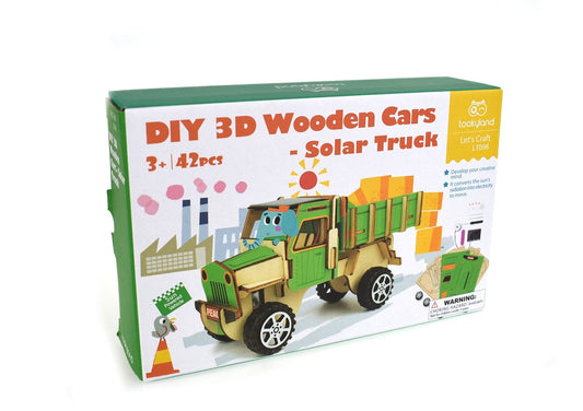 Kids Toy Chest Brand-Tookyland, Craft-Craft Kits DIY 3D WOODEN SOLAR TRUCK SCIENCE & CRAFT KIT