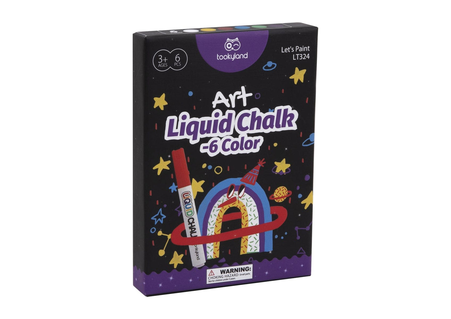 Kids Toy Chest Brand-Tookyland, Craft-Craft Kits LIQUID CHALK - 6 COLOUR ART PACK