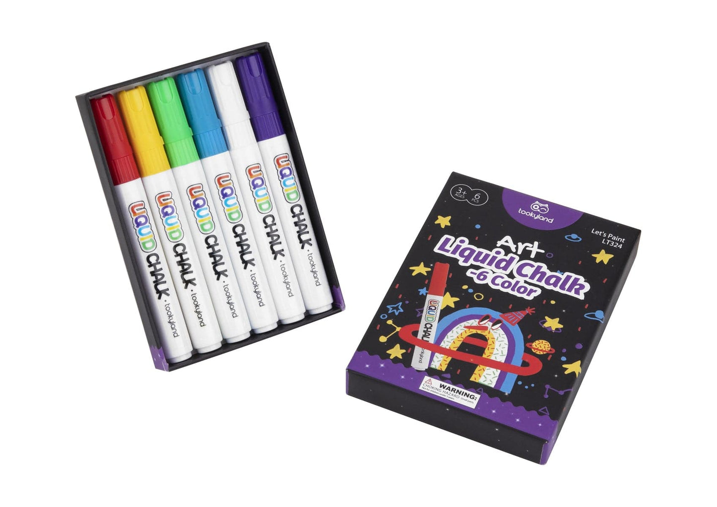 Kids Toy Chest Brand-Tookyland, Craft-Craft Kits LIQUID CHALK - 6 COLOUR ART PACK