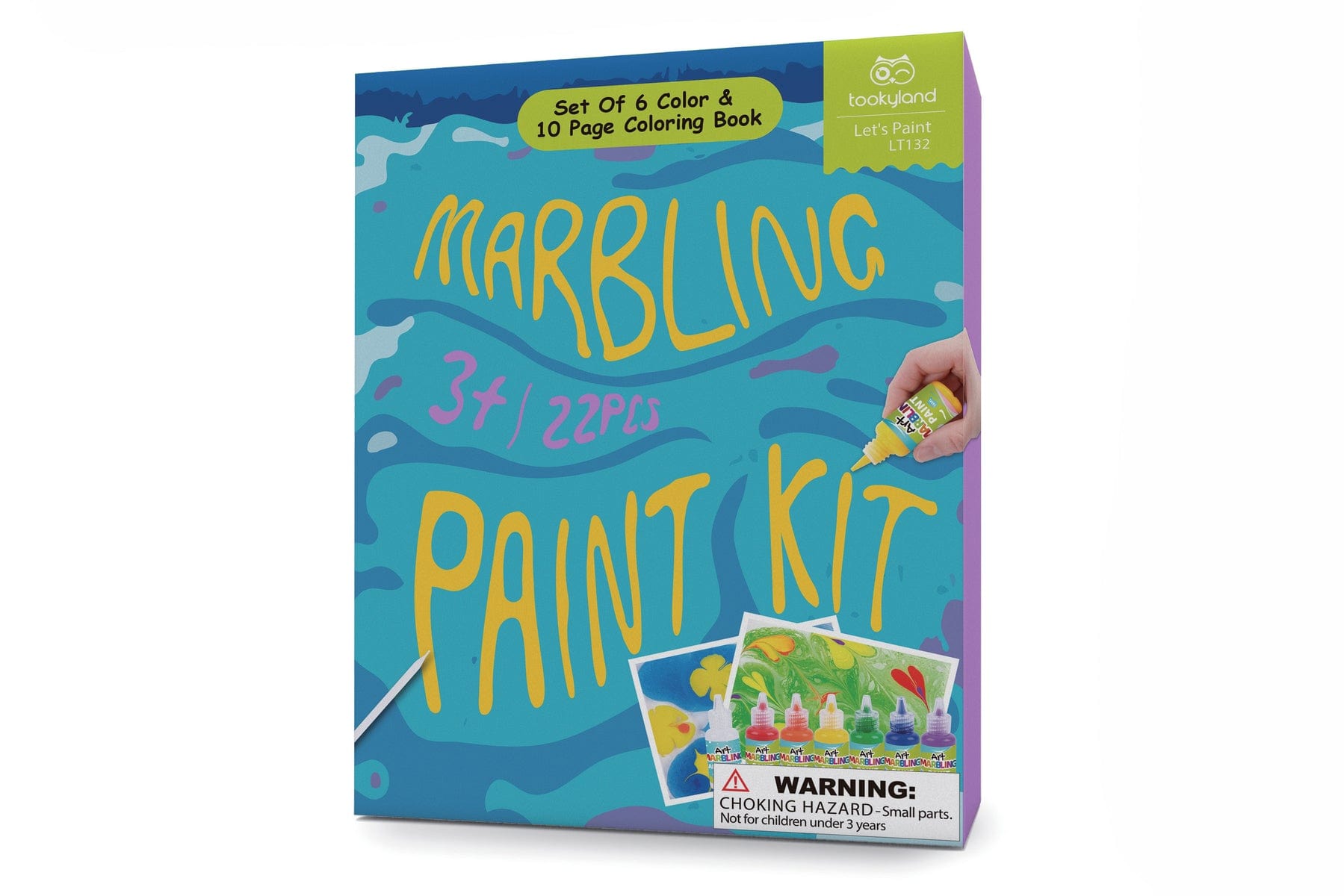 Kids Toy Chest Brand-Tookyland, Craft-Craft Kits MARBLING PAINT - 6 COLOURS CRAFT KIT