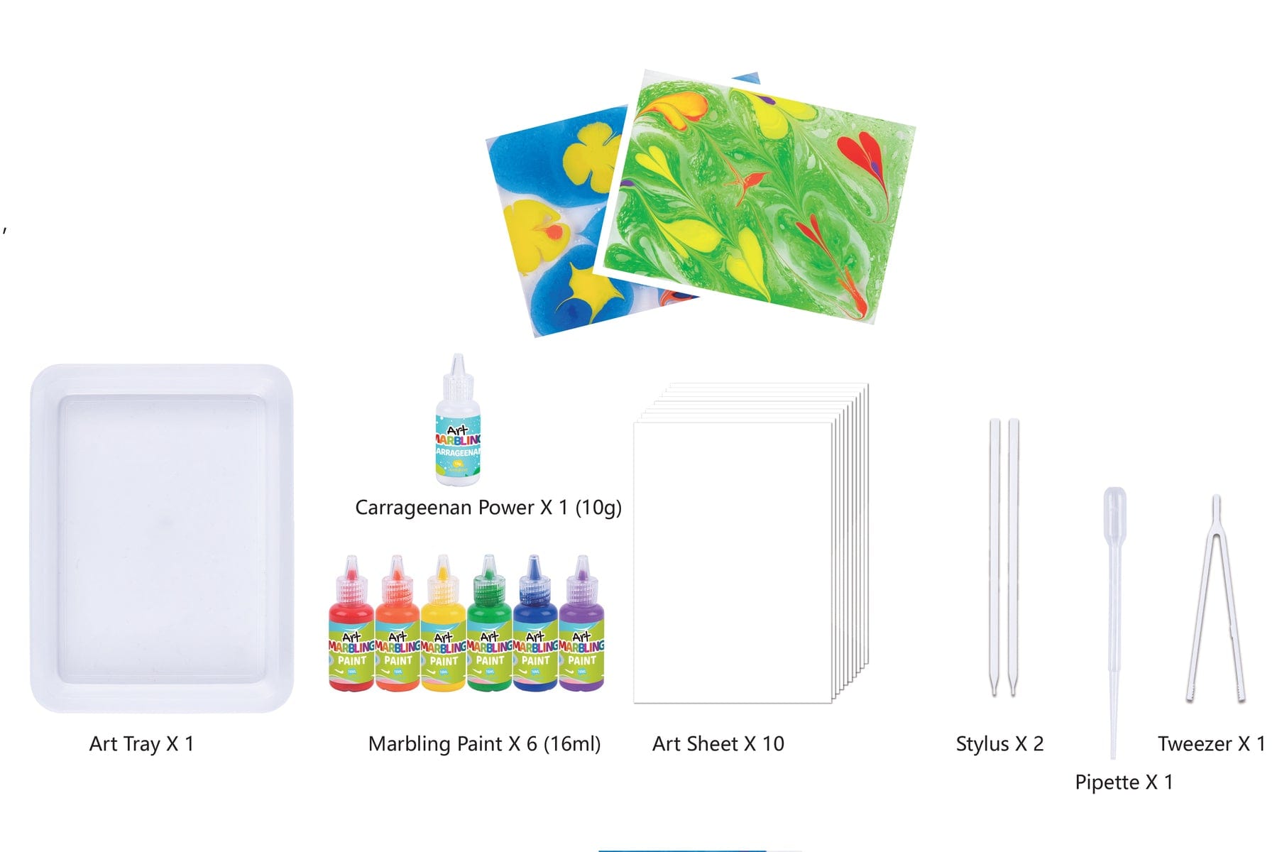 Kids Toy Chest Brand-Tookyland, Craft-Craft Kits MARBLING PAINT - 6 COLOURS CRAFT KIT
