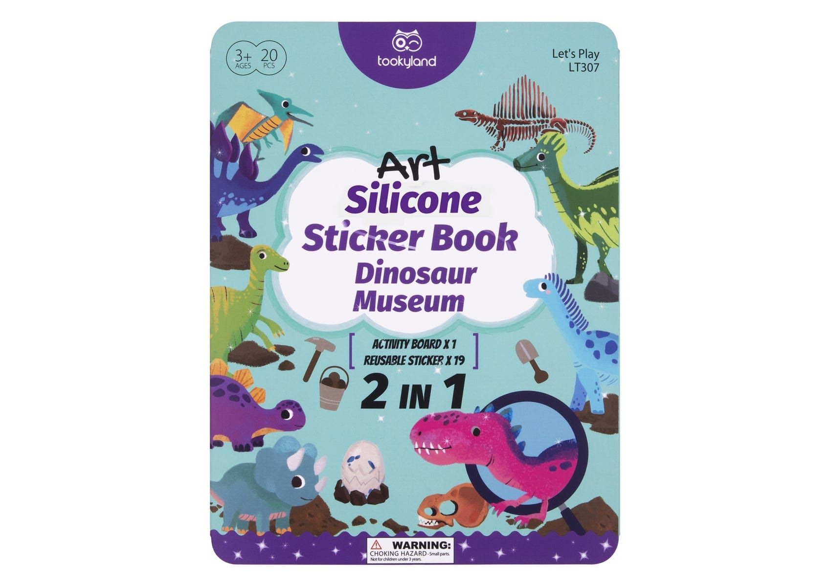 Kids Toy Chest Brand-Tookyland, Craft-Craft Kits SILICONE STICKER BOOK - DINOSAUR MUSEUM