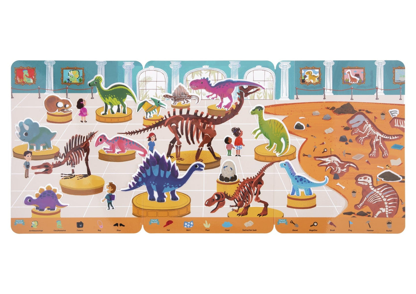 Kids Toy Chest Brand-Tookyland, Craft-Craft Kits SILICONE STICKER BOOK - DINOSAUR MUSEUM