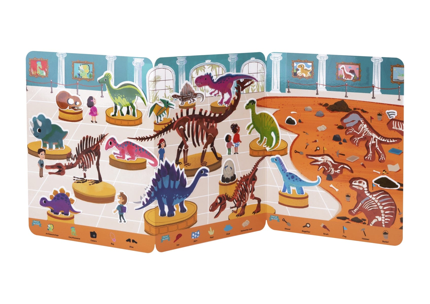 Kids Toy Chest Brand-Tookyland, Craft-Craft Kits SILICONE STICKER BOOK - DINOSAUR MUSEUM