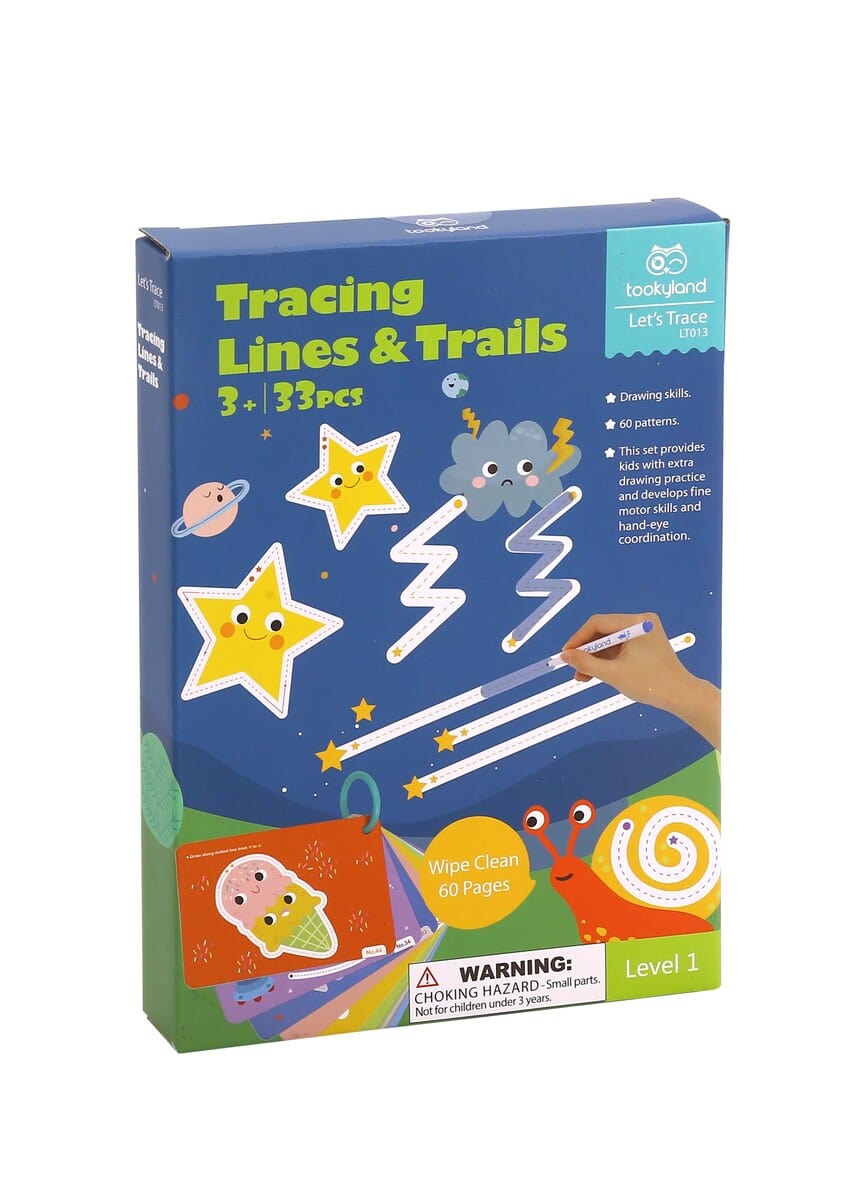 Kids Toy Chest Brand-Tookyland, Craft-Painting & Drawing, Craft-Craft Kits LET'S TRACE-TRACING LINES & TRAILS FLASH CARDS