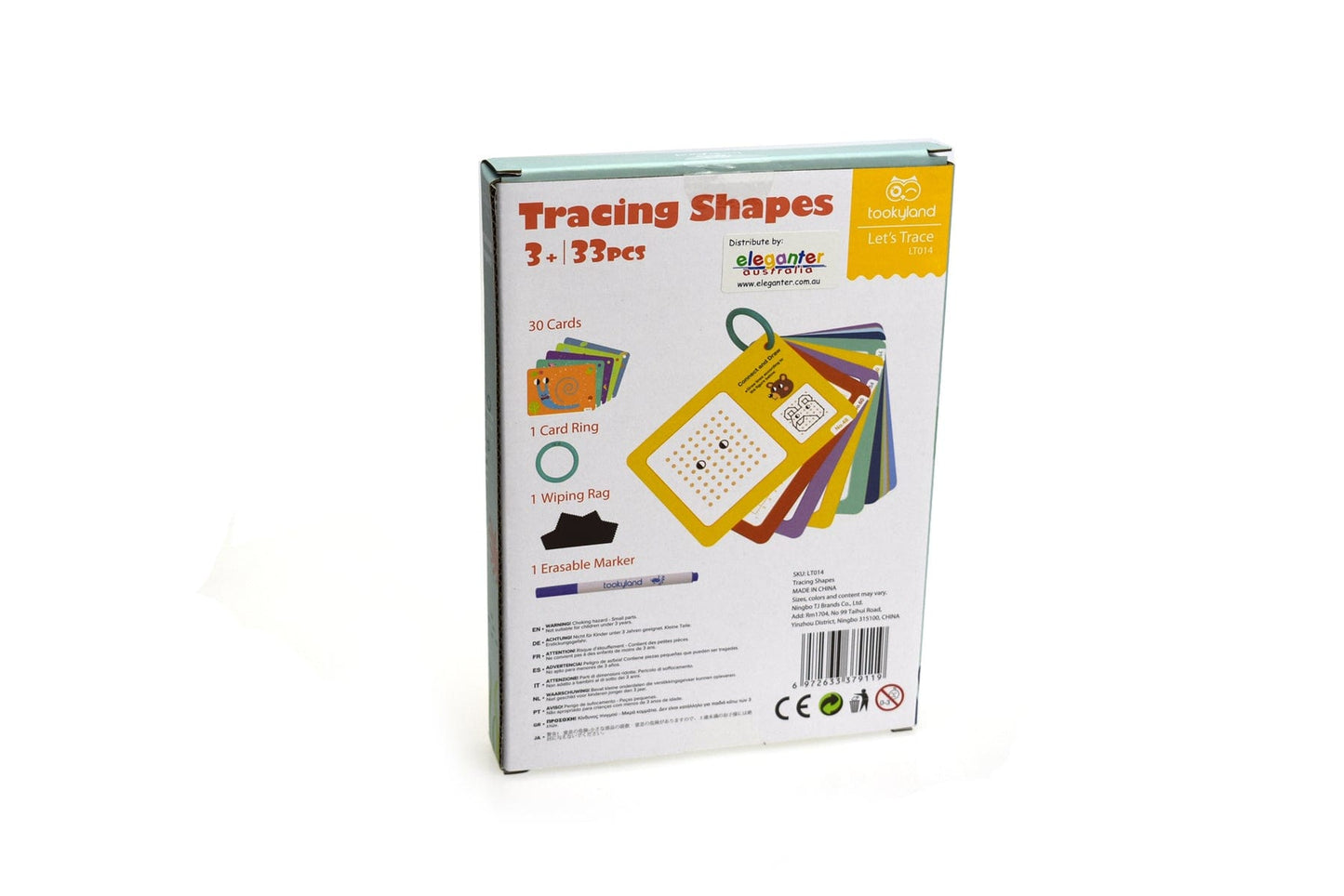 Kids Toy Chest Brand-Tookyland, Craft-Painting & Drawing LETS TRACE- TRACING SHAPES FLASH CARDS