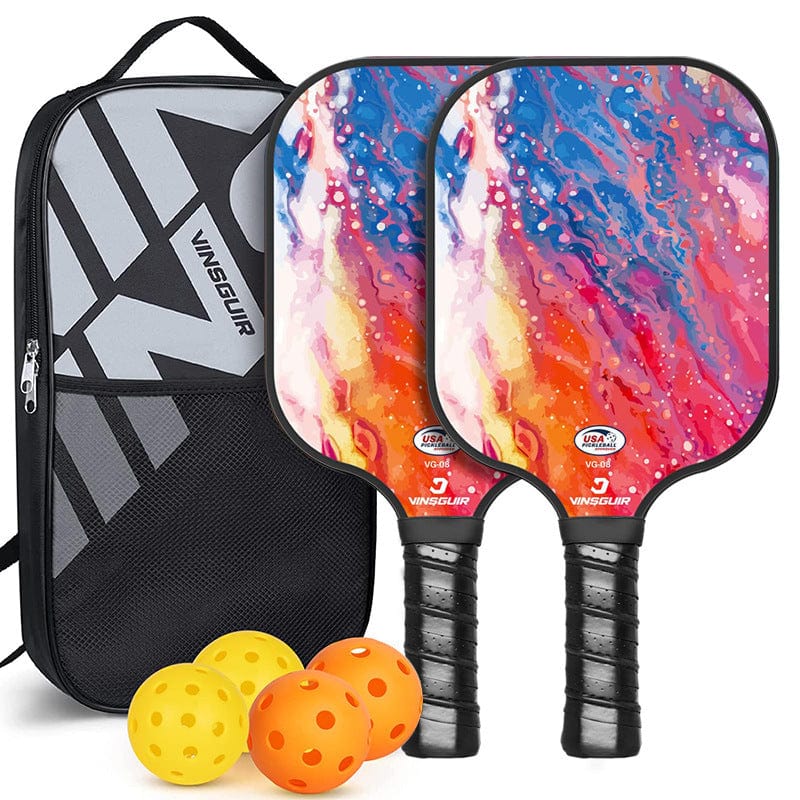 Kids Toy Chest  Sports & Fitness > Racquet Sports > Pickleball Pink Beach Fiberglass Pickleball Paddle Set - Vibrant Design for Enhanced Gameplay