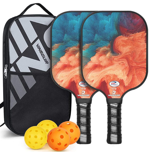 Kids Toy Chest  Sports & Fitness > Racquet Sports > Pickleball Vintage Fiberglass Pickleball Paddle Set - Vibrant Design for Enhanced Gameplay